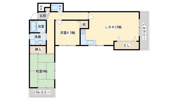 シャトー三島野の物件間取画像